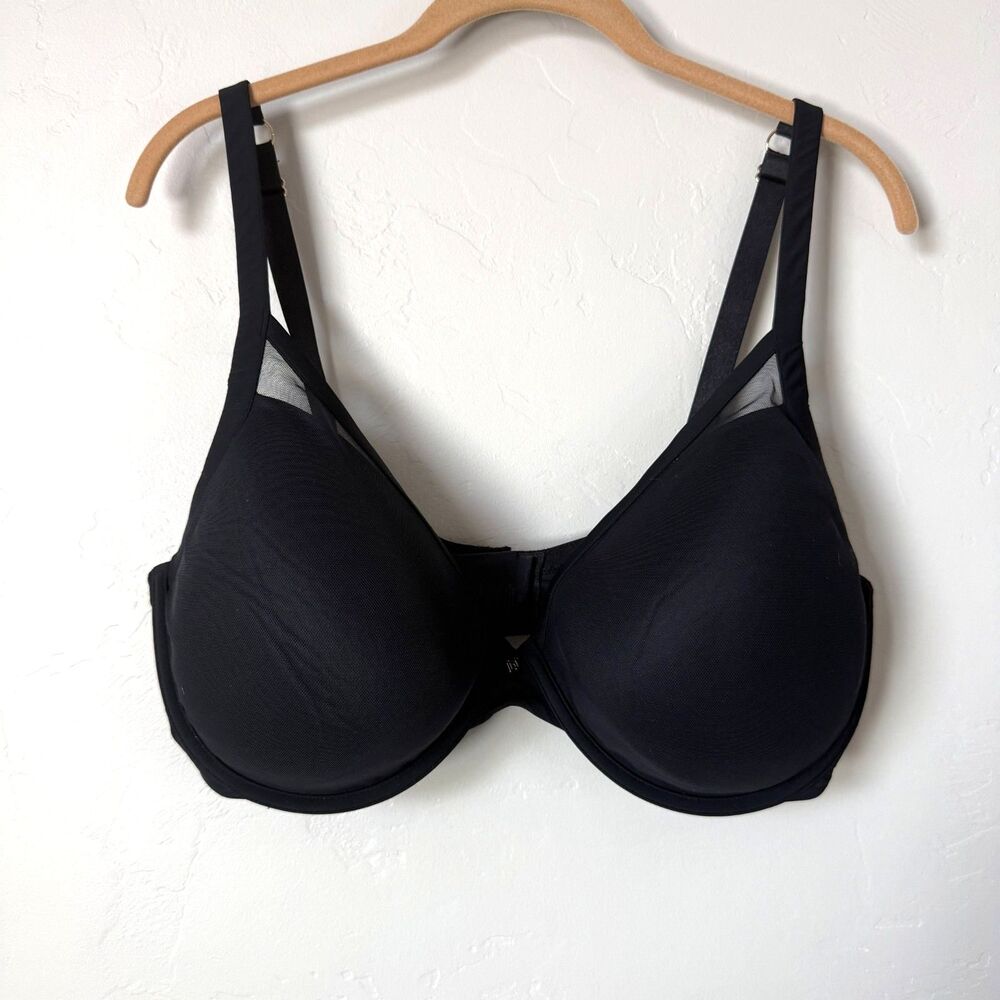 ThirdLove 24/7 Classic Mesh Underwire Bra Black Gold Hardware Size 38F Cup